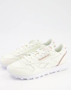 Светлые кожаные кроссовки Reebok Сlassics-Желтый