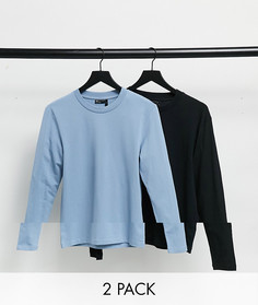 Облегающий лонгслив ASOS DESIGN - Комплект из 2 шт.-Многоцветный