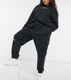 Черные флисовые джоггеры Nike Swoosh Plus-Черный цвет