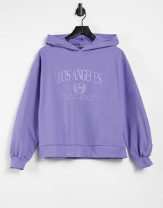 Oversized-худи для дома синего цвета с принтом «Los Angeles» ASOS DESIGN (от комплекта)-Голубой