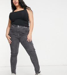 Черные выбеленные облегающие джинсы с завышенной талией Levis 721-Черный цвет