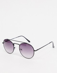Круглые солнцезащитные очки с фиолетовыми стеклами в черной оправе AJ Morgan-Черный цвет