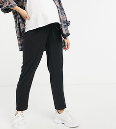 Льняные джоггеры ASOS DESIGN Maternity-Черный цвет