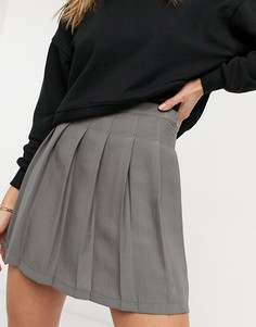 Серая плиссированная мини-юбка ASOS DESIGN-Серый