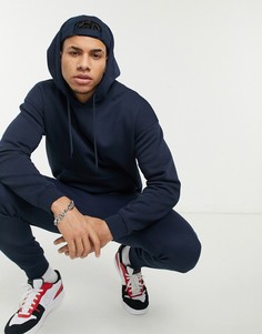 Темно-синий худи с заниженной линией плеч Jack & Jones Originals