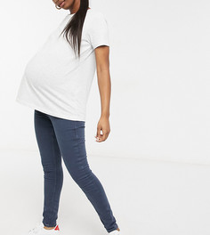 Темно-синие джинсы скинни со вставкой для живота River Island Maternity-Голубой