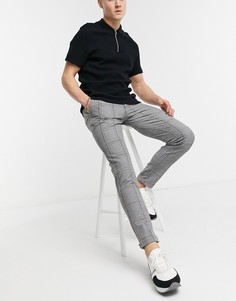 Серые брюки в клетку Jack & Jones Intelligence-Черный цвет