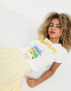 Белая футболка с принтом в виде мороженого Love Moschino-Белый