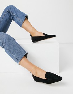 Черные замшевые лоферы ASOS DESIGN-Черный цвет