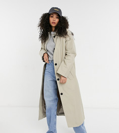 Светло-бежевый oversized-тренч бойфренда ASOS DESIGN Tall-Зеленый цвет