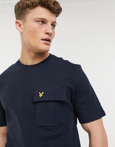 Темно-синяя футболка с карманом из ткани рипстоп Lyle & Scott-Темно-синий