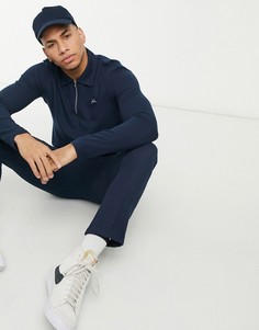 Темно-синее фактурное поло с молнией (от комплекта) Jack & Jones Premium-Темно-синий
