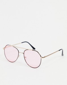 Черные солнцезащитные очки-авиаторы с розовыми стеклами AJ Morgan-Черный цвет
