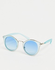 Синие солнцезащитные очки "кошачий глаз" AJ Morgan-Голубой