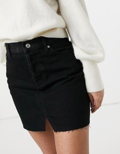 Черная джинсовая мини-юбка ASOS DESIGN-Черный цвет