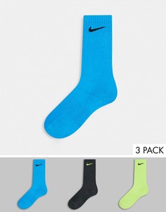 Набор из трех пар носков черного, желтого и голубого цветов Nike Training-Многоцветный