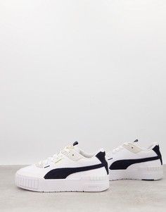 Темно-синие кроссовки на массивной подошве Puma Cali Sport-Белый