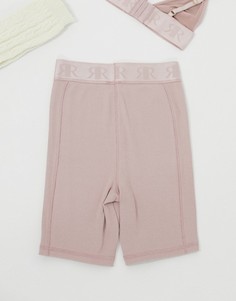 Бежевые шорты-леггинсы с логотипом на ленте River Island-Бежевый