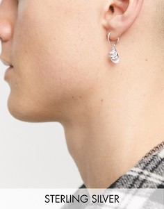 Серебряные серьги-кольца размером 12 мм с подвесками в форме масок  ASOS DESIGN-Серебристый