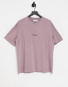 Сиреневая футболка с принтом «Malmo» Topman-Сиреневый