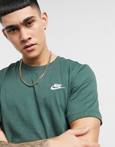 Футболка цвета хаки Nike Club-Зеленый цвет