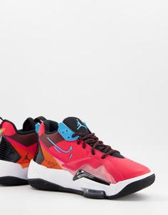 Красно-голубые кроссовки Jordan Zoom 92-Красный