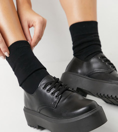 Черные туфли на массивной подошве для широкой стопы ASOS DESIGN Mine-Черный цвет