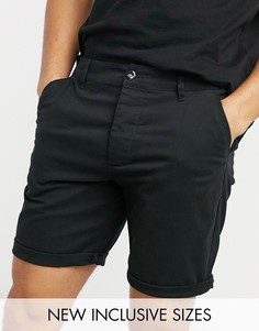 Черные облегающие шорты чиносы ASOS DESIGN-Черный цвет