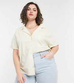 Бежевая блузка с короткими рукавами Cotton On Curve-Бежевый Cotton:On Plus