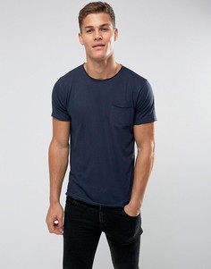 Базовая футболка с необработанными краями Brave Soul-Темно-синий