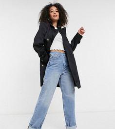 Черный тренч ASOS DESIGN Tall-Черный цвет