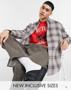 Коричневая клетчатая oversized-рубашка в стиле 90-х ASOS DESIGN-Коричневый цвет