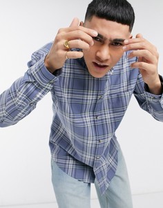 Клетчатая oversized-рубашка синего цвета в стиле 90-х ASOS DESIGN-Голубой