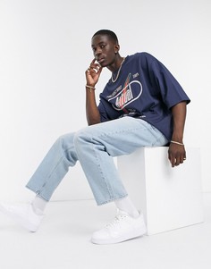 Голубые свободные джинсы ASOS DESIGN-Голубой