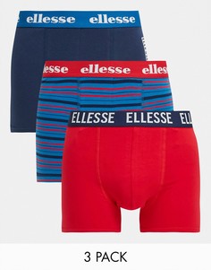 Набор из 3 мужских трусов в полоску и с логотипом ellesse-Многоцветный