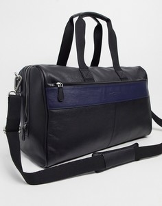 Спортивная кожаная сумка в стиле колор блок Silver Street-Черный цвет