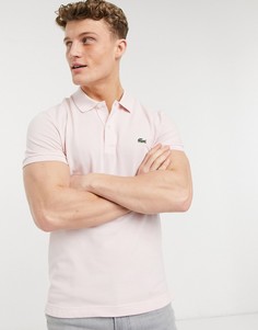 Светло-розовое узкое поло из пике Lacoste-Розовый цвет
