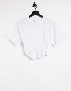 Укороченная футболка с корсетной отделкой ASOS 4505-Белый