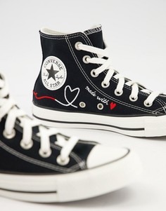 Черные высокие кроссовки с принтом "Love" Converse Chuck Taylor All Star-Черный цвет