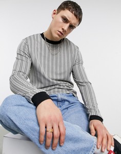Лонгслив с контрастным черно-белым жаккардовым ацтекским принтом ASOS DESIGN-Белый