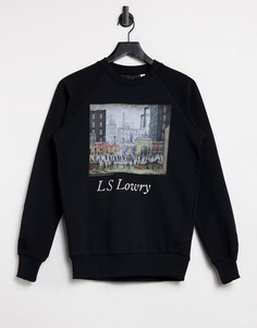 Черный свитшот с принтом "LS Lowry" Topshop-Черный цвет