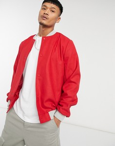 Красная шерстяная университетская куртка ASOS DESIGN Actual-Красный