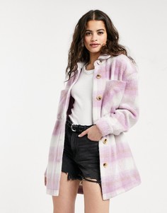 Сиреневый шакет в стиле oversized в клетку PIECES-Многоцветный