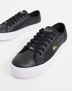 Черные кроссовки на платформе с золотистой нашивкой Lacoste Ziane Grand-Черный цвет