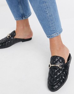 Черные стеганые туфли на плоской подошве без застежки Steve Madden Kaitlyn-Черный цвет