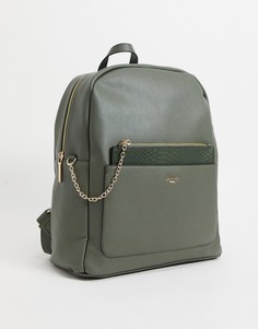 Рюкзак цвета хаки с отдельным карманом с крокодиловой отделкой Dune Darley-Зеленый цвет