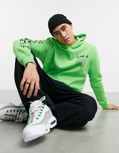 Зеленый худи с принтом на спине Bershka BPM-Зеленый цвет