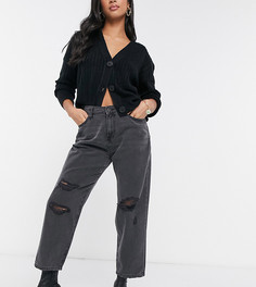 Черные выбеленные джинсы в винтажном стиле Noisy May Petite-Черный цвет