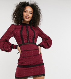 Платье мини с кружевными вставками ASOS DESIGN Tall Victoriana-Красный