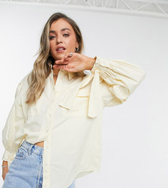 Рубашка с объемными рукавами и завязками на манжетах Reclaimed Vintage Inspired-Желтый